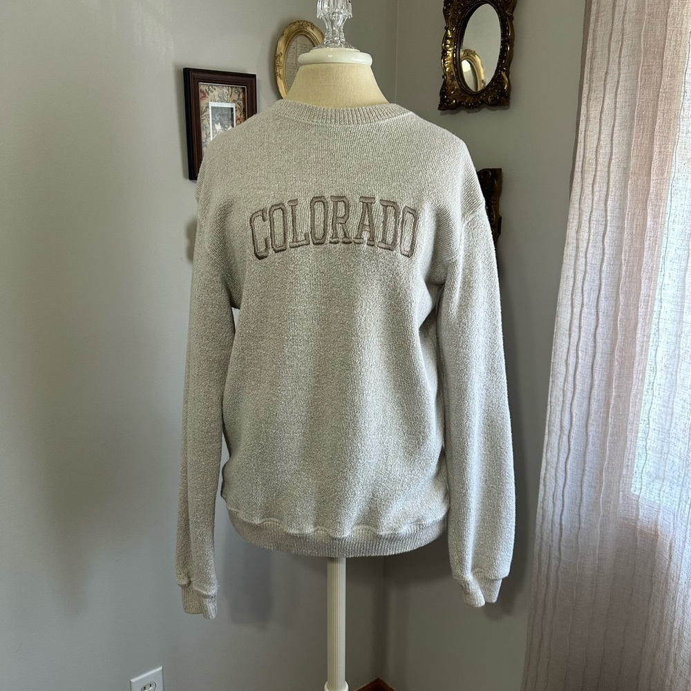 Colorado Knit Crewneck in Beige/Gray